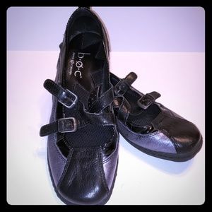 BOC Born Leather Black & Silver Mary Jane Flats